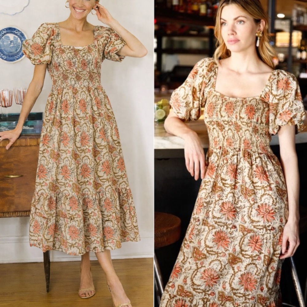 Anna Cate Mae Floral Cotton Long Dress